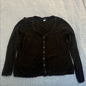 Black Button-Up Cardigan